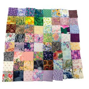 Mixed Floral & Polka Dot Precut Cotton Quilt Squares 192 Pieces 2"